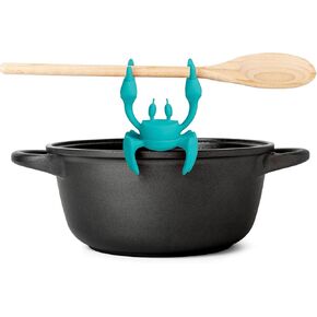 OTOTO Aqua the Crab Silicone Utensil Rest - Kitchen Gifts, Silicone Spoon Rest for Stove Top - Heat-Resistant Kitchen and Grill Utensil Holder - Non-Slip Spoon Holder Stove Organizer, Steam Releaser