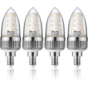 E12 LED Light Bulbs, 12W LED Candelabra Bulbs 100 Watt Equivalent, 1200LM, 6000K Daylight White Ceiling Fan Light Bulbs, Decorative Candle Base E12 Non-Dimmable LED Chandelier Bulbs,Pack of 4 in Saudi Arabia