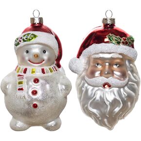 Set of 2 Hand Blown Glass Pile of Skulls and Potion Book Halloween Ornaments for Tree Decorations, Hanging Mercury Glass Halloween Tree Ornaments for Christmas Tree