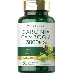 Carlyle Garcinia Cambogia 3000mg | 180 Capsules | Non-GMO, Gluten Free Supplement Extract