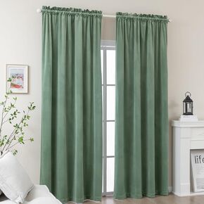 Gold Brown Velvet Curtains 96 Inches Long for Bedroom, Luxury Heavy Room Darkening Golden Brown Curtains for Living Room, Elegant Thermal Light Filtering Soundproof Camel Curtains