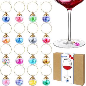 Glass Ball Wine Glass Charms,Wine Charms for Stem Glasses,Wine Glass Markers Tags,Wine Tasting Party Gifts Favors Decorations Supplies in Saudi Arabia