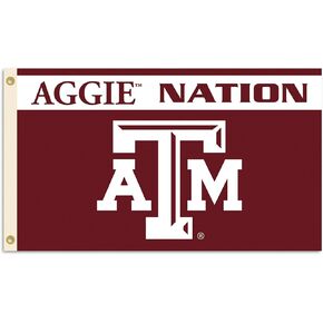 BSI PRODUCTS, INC. - Texas A&M Aggies 3’x5’ Flag with Heavy-Duty Brass Grommets - TAMU Football, Basketball & Baseball Pride - High Durability - Designed for Indoor or Outdoor Use - Great Gift Idea