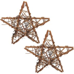 Beavorty 2pcs Rattan Circle Floral Easter Wreath Floral Hoop Twig Wreath Grapevine Wreaths Wire Star Wreath Natural Door Reef Flowers Decoration Star Shaped Rattan Frame Branch Vine Garland