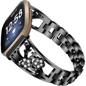 Compatible with fitbit Versa 4/3 band women with Bling Diamond,Stainless Steel Bracelet watch bands for Fitbit Sense 2