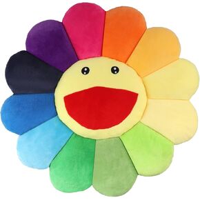 Sunflower Flower Plush Pillow, SoRainbow Sunflower Flower Plush Pillow, Face Murakami Flower Floor Plush Pillow Sofa Cushion Mat Pillow Colorful Plush Toy for Room Decor in Saudi Arabia