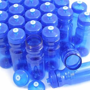 Rolling Sands BPA-Free 24 Ounce Navy Water Bottles, Bulk 100 Pack, Made in USA
