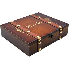 Keepsake Box with Lids - Wood Wedding Memory Storage Box for Anniversary Engagement Gifts, Couples Bridal Shower, Birthday Gifts (Memor Us)