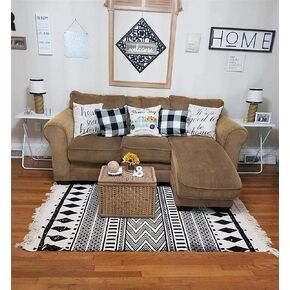 Hand Woven Rug Tassels Runner Rug Rag Rug Recycled Cotton Rug Rustic Rug Woven Braided Laundry Carpet Boho Rug Washable Floor Mat Farmhouse Runner Rug 2’×5’