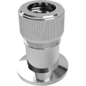 1" (25.4mm to 25mm) OD smooth tube compression port by O-ring to KF25 flange adapter, glow discharge tube setup, vacuum tube setup