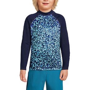 Lands' End Boys UPF 50 Long Sleeve Swim Shirt Rash Guard