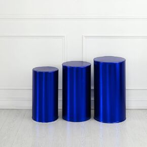 Cylinder Stand Covers for Party, Cylinder Pedestal Stands Slipcovers Bronzing Elastic Cylinder Pedestal Cover Cylinder Plinth Covers Decorations Covers ONLY (Black,Large(Set of 3))