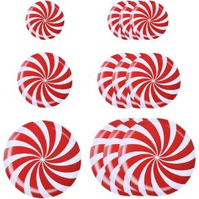12Pcs Candy Floor Wall Stickers, Floor Decals Sticker Peppermint Floor Decals Stickers Removable Candy Decals Cartoon Xmas Christmas Decor Candy Party Decoration Supplies