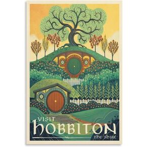 Vintage Metal Tin Sign Rings Middle Earth Travel Poster Retro Travel Wall Art Kitchen Bedroom Cafe Bar Decor Iron Poster 6x8 Inch