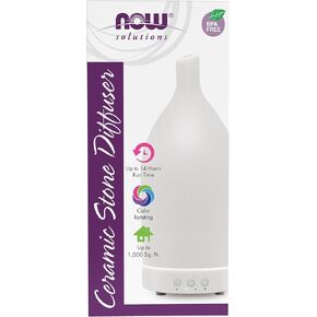 NOW Essential Oils, Ultrasonic Ceramic Stone Oil Diffuser, Extremely Quiet, Easy To Clean