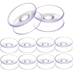 Zerodeko 10pcs Adhesive Suction Cup Sucker Hanger pad 2 Sided Suction Cup Plastic Two Sided Suction Cups Glass Suckers Dual Side Suction Cups Glass Table Spacers Mushroom