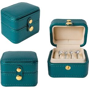 Travel Ring Organizer Box - Premium Handmade Jewelry Storage Case/Small Portable Jewellery Earring Gift Collection-WHITE in Saudi Arabia