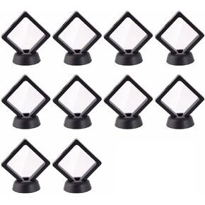 10 Pack Suspended Floating Display Case Jewellery Coins Gems Artefacts Stand Holder Box Coin Display Stand (White)