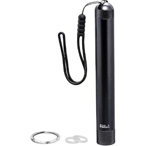 King Size 6" Storage Tube, Odor Locking Smell Proof, Waterproof Container, Medication Pills Supplements etc… Holds up to 134mm Length, Outdoor EDC Metal Travel Holder - Black