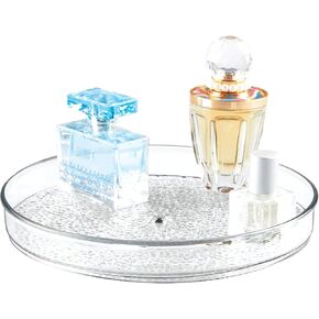 iDesign The Rain Collection Lazy Susan Turntable Organizer, 9" x 9" x 1.5", Clear
