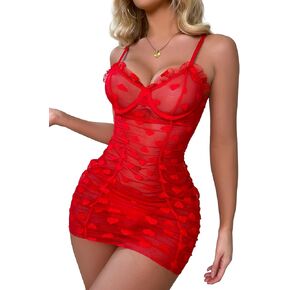 ملابس نوم بيبي دول مثيرة على شكل قلب من Lilosy للنساء