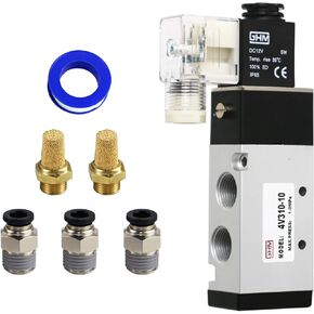 GHM Pneumatics Solenoid Valve 1/4''npt DC12V 3Way2Position Single Coil Pilot-Operated Electric Solenoid Valve 4V310-10