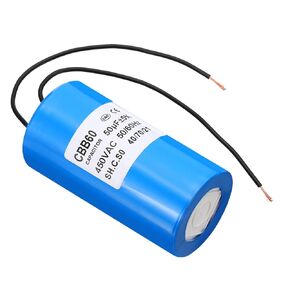 PATIKIL 25uf CBB60 Run Capacitor,1Pcs AC 450V 2 Wires 50/60Hz Motor Running Capacitor 230x37.5x73.5mm for Washing Machine, Cleaning Machine Pump Motor Star, Blue