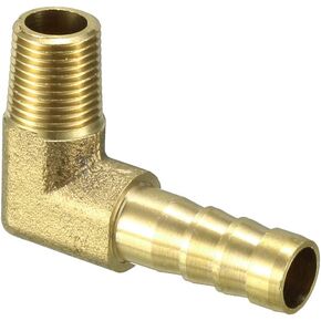 uxcell Brass Barb Hose Fitting 90 Degree Elbow 8mm Barbed x 1/8 PT Male Connector