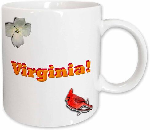 كوب 3dRose_38785_4 "Virginia" كوب أسود بلونين، 11 أونصة، متعدد الألوان in Saudi Arabia