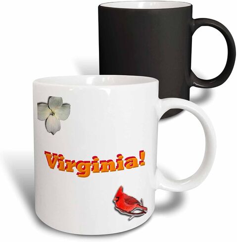 كوب 3dRose_38785_4 "Virginia" كوب أسود بلونين، 11 أونصة، متعدد الألوان in Saudi Arabia