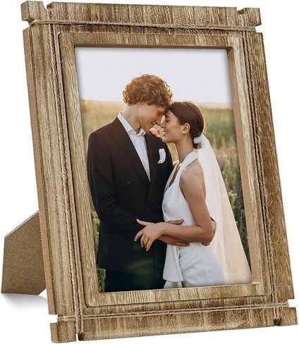 Picture Frames Brown Rustic Photo Frame 4x6 Wood Picture Frame for Wall Mount and Tabletop Display Farmhouse Decor in Saudi Arabia