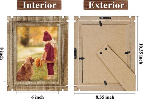 Picture Frames Brown Rustic Photo Frame 4x6 Wood Picture Frame for Wall Mount and Tabletop Display Farmhouse Decor in Saudi Arabia