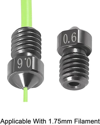 3D Printer Nozzle 0.6mm Hardened Steel Nozzle 0.6mm Extruder Print Head for 1.75mm Filament V5-V6 3D Printer Prusa I3 (12PCS) in Saudi Arabia