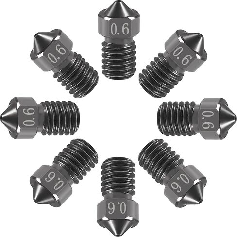 3D Printer Nozzle 0.6mm Hardened Steel Nozzle 0.6mm Extruder Print Head for 1.75mm Filament V5-V6 3D Printer Prusa I3 (12PCS) in Saudi Arabia