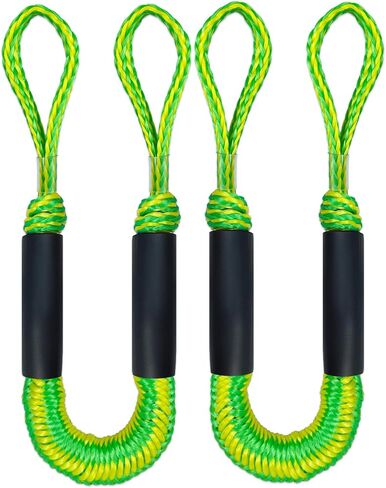 Boat Accessories 2PCS Dock Lines 3FT Premium Bungee Boat Lines (Red+Black, 3Feet) in Saudi Arabia