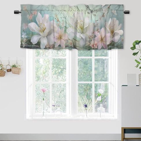 Sunflower Valance Curtains Blackout Farmhouse Rustic Country Wooden Plank Butterfly Privacy Window Valances for Living Room 54 by 18 in, 1 Panel in Saudi Arabia