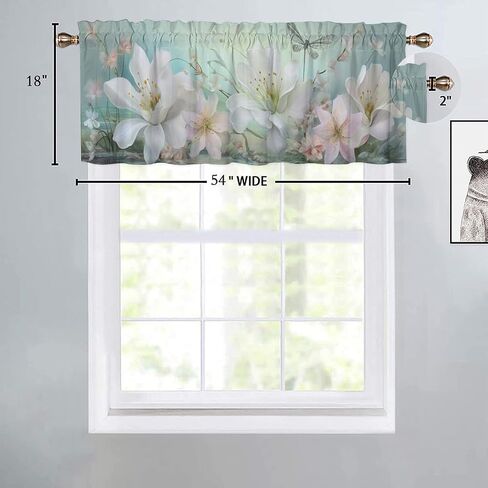 Sunflower Valance Curtains Blackout Farmhouse Rustic Country Wooden Plank Butterfly Privacy Window Valances for Living Room 54 by 18 in, 1 Panel in Saudi Arabia
