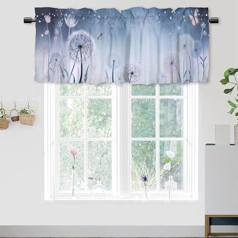 Sunflower Valance Curtains Blackout Farmhouse Rustic Country Wooden Plank Butterfly Privacy Window Valances for Living Room 54 by 18 in, 1 Panel in Saudi Arabia
