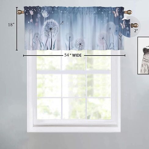 Sunflower Valance Curtains Blackout Farmhouse Rustic Country Wooden Plank Butterfly Privacy Window Valances for Living Room 54 by 18 in, 1 Panel in Saudi Arabia
