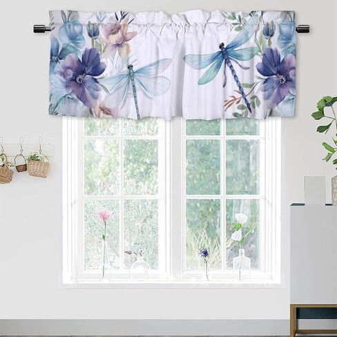 Sunflower Valance Curtains Blackout Farmhouse Rustic Country Wooden Plank Butterfly Privacy Window Valances for Living Room 54 by 18 in, 1 Panel in Saudi Arabia