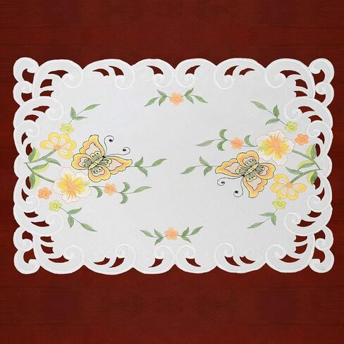 Simhomsen Spring Butterfly and Floral Table Runners, Dresser Scarf (Blue, 14 × 54 Inch) in Saudi Arabia
