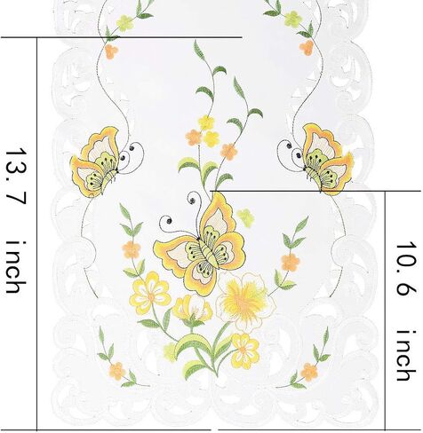 Simhomsen Spring Butterfly and Floral Table Runners, Dresser Scarf (Blue, 14 × 54 Inch) in Saudi Arabia