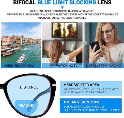 Bifocal Reading Glasses Women Blue Light Blocking Computer Readers 1.0 1.25 1.5 1.75 2.0 2.25 2.5 2.75 to 3.5 in Saudi Arabia
