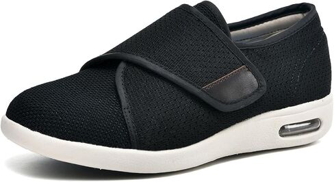 Women's Diabetic Shoes with Adjustable Closure Wide Width Edema Shoes Non-Slip Elderly Swollen Feet Walking Sneakers in Saudi Arabia