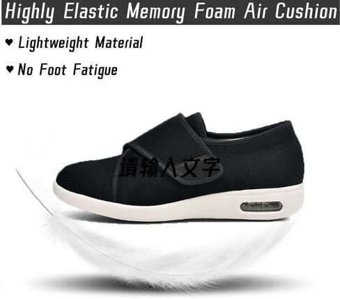 Women's Diabetic Shoes with Adjustable Closure Wide Width Edema Shoes Non-Slip Elderly Swollen Feet Walking Sneakers in Saudi Arabia