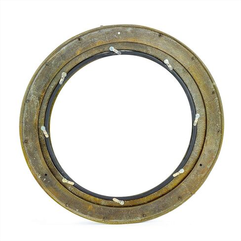 Nagina International 17" Oil Rubbed Antique Bronze Finish Vintage Style Porthole Mirror Window | Stylish Home & Wall Decor | Bathroom Hanging Mirror Door Fixture Window (Mirror) in Kuwait