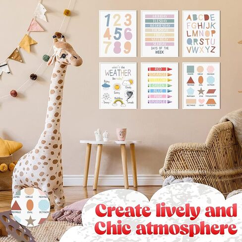 LIYAOLI Abc Wall Decor Boho Rainbow Nursery Decor Playroom Wall Decor 11 x 14 inch Set of 6 Unframed Art Prints Abc Letters for Classroom Wall Nursery Decor Neutral in Saudi Arabia