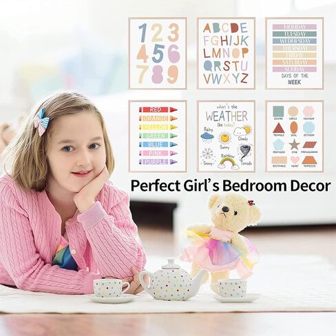 LIYAOLI Abc Wall Decor Boho Rainbow Nursery Decor Playroom Wall Decor 11 x 14 inch Set of 6 Unframed Art Prints Abc Letters for Classroom Wall Nursery Decor Neutral in Saudi Arabia