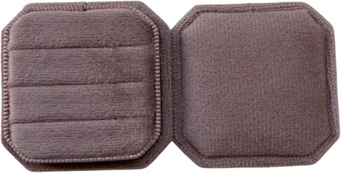 فاخر 3 فتحات صندوق خاتم مخملي مربع مثمن للخطوبة حفل زفاف عرض المجوهرات تخزين (أزرق فاتح) in Kuwait