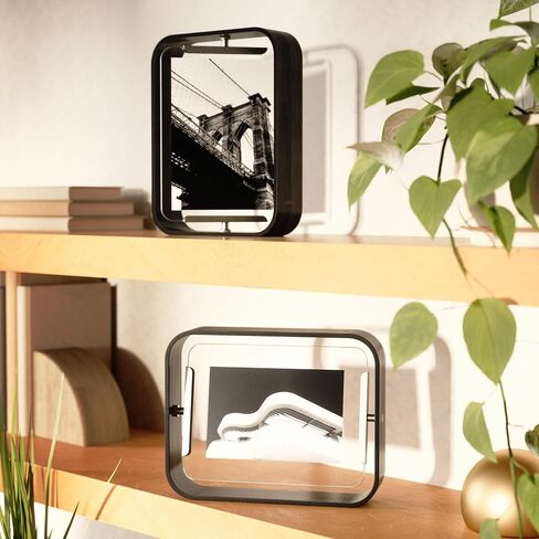 إطار مكتب Umbra Bellwood، إطار صورة عائم دوار، أفقي أو رأسي، 4x6 بوصة، طبيعي in Kuwait